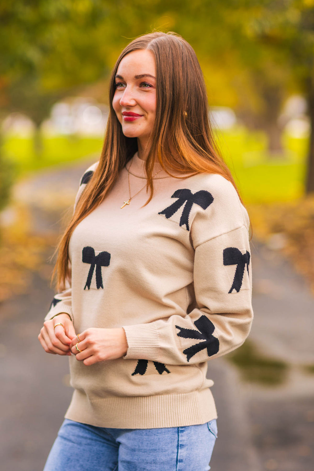Mom & Me - Tan Bow Sweater & Pant Set