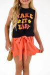"Take It Easy" Coral Short Set - Sparkle in Pink