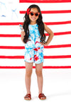 Red White & Blue Tie Dye Short Set | Sparkle in Pink