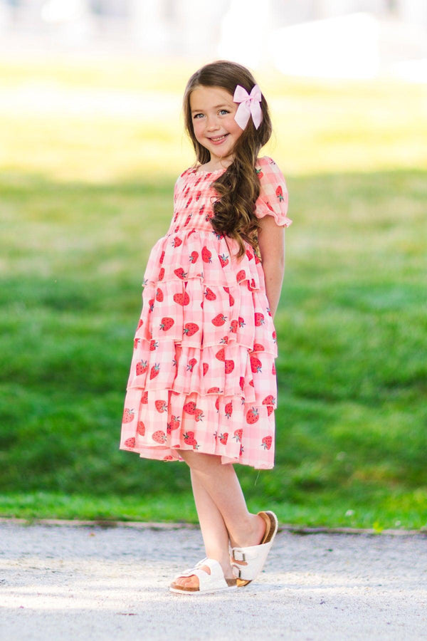 Mom & Me - Pink Gingham Strawberry Dress | Sparkle in Pink