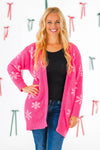 Mom & Me - Cozy Pink Snowflake Cardigan