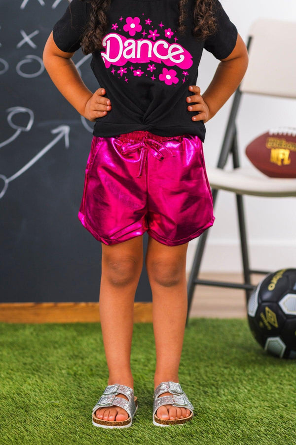 "Dance" Pink Metallic Short Set | Sparkle in Pink