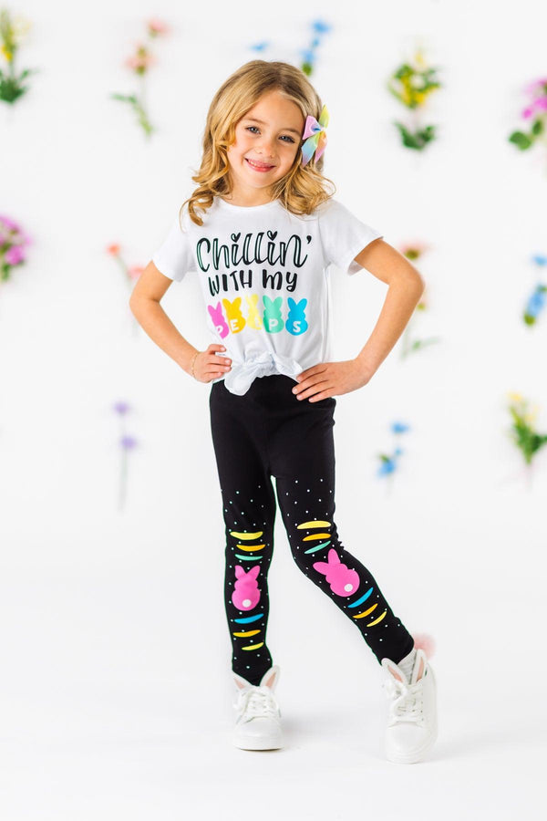 "Chillin' With My Peeps" Legging Set | Sparkle in Pink