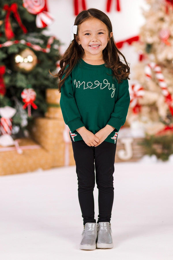 Mom & Me - "Merry" Green Pearl Top