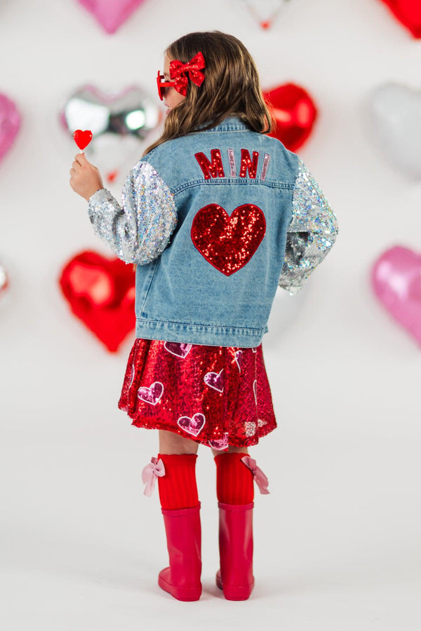Red Sequin Hearts Dress | Sparkle in Pink
