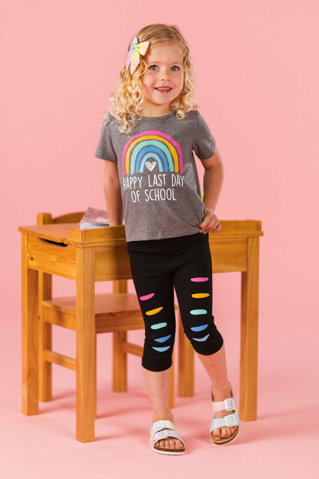 "Happy Last Day Of School" Capri Set | Sparkle in Pink