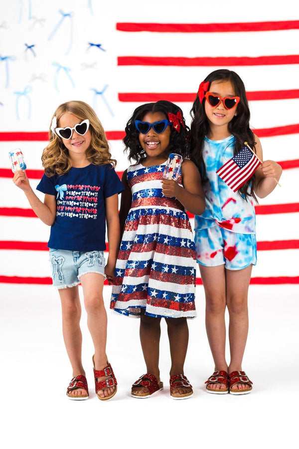 Sequin American Flag Dress | Sparkle in Pink