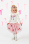 "She Is Worthy" Sequin Bow Tutu Skirt Set