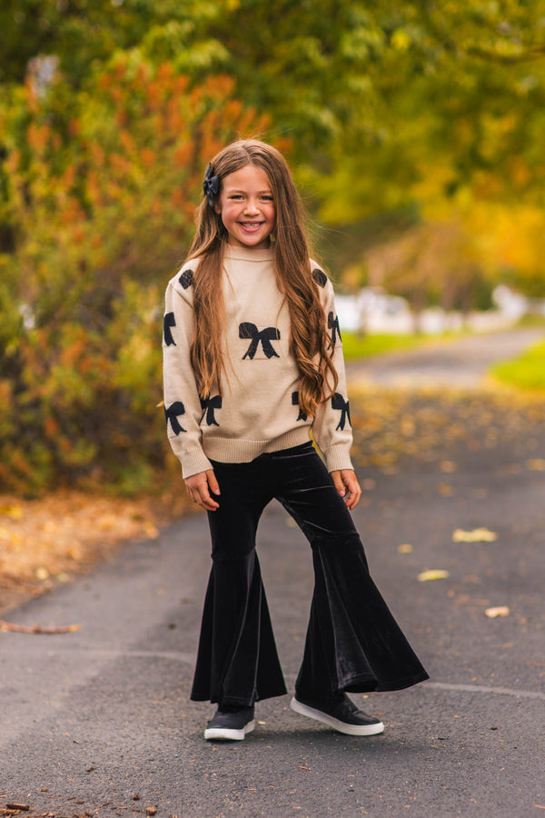 Mom & Me - Tan Bow Sweater & Pant Set