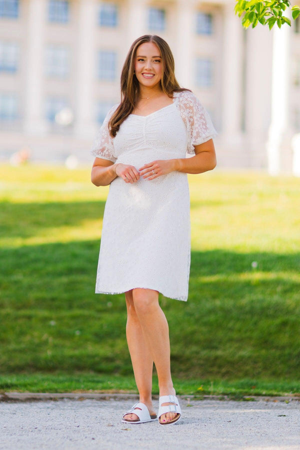 Mom & Me - White Glitter Daisy Tulle Dress | Sparkle in Pink