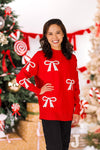 Mom & Me - Red Pearl Bow Sweater