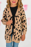 Mom & Me - Leopard Print Lace-Up Cardigan