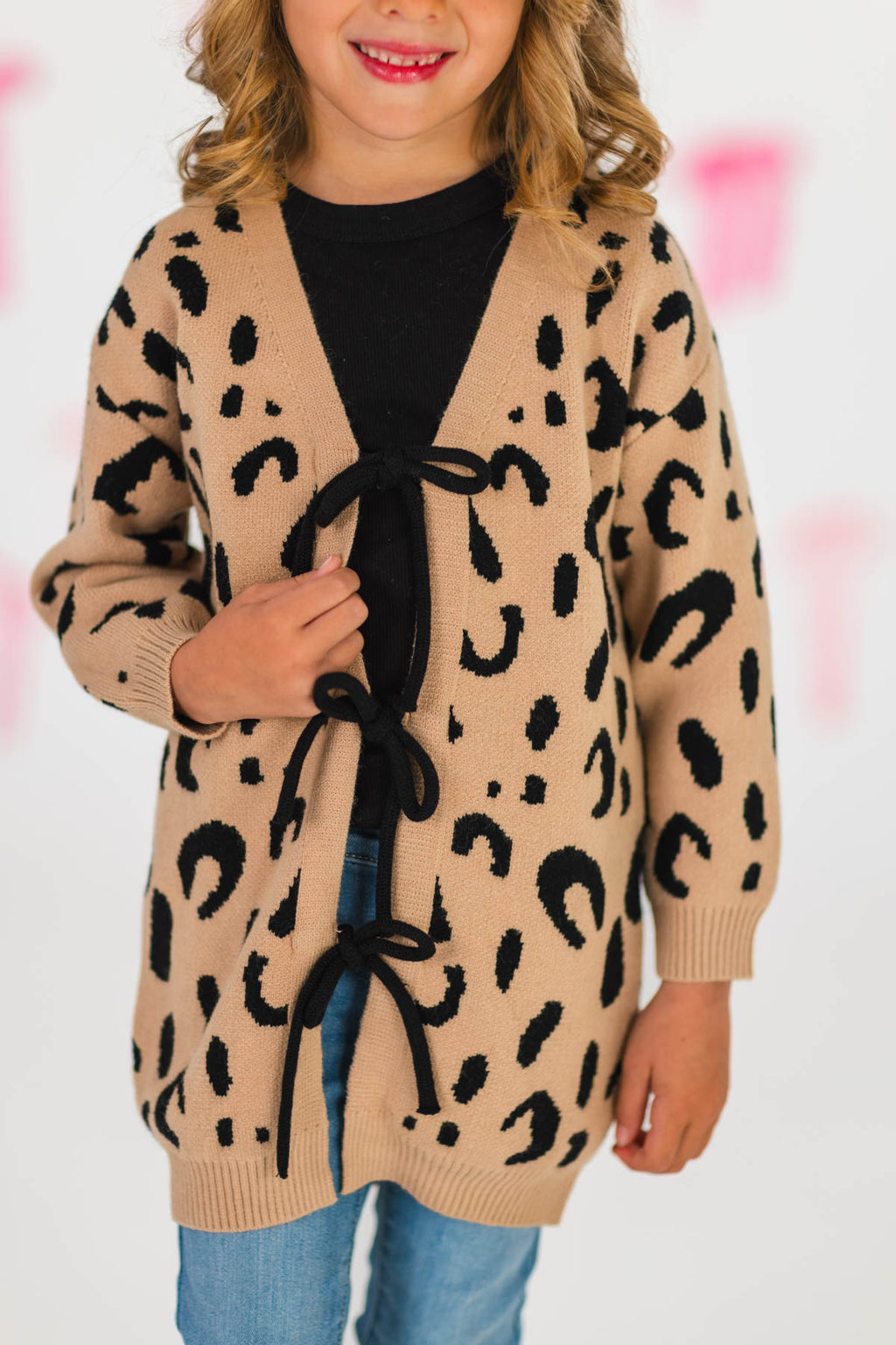 Mom & Me - Leopard Print Lace-Up Cardigan