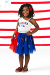 "America Girl" Tulle Skirt Set | Sparkle in Pink