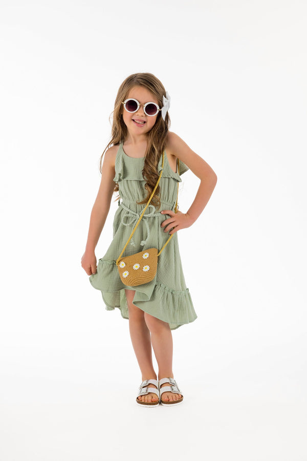 Hi-Low Ruffle Dress - Sparkle in Pink