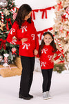 Mom & Me - Red Pearl Bow Sweater