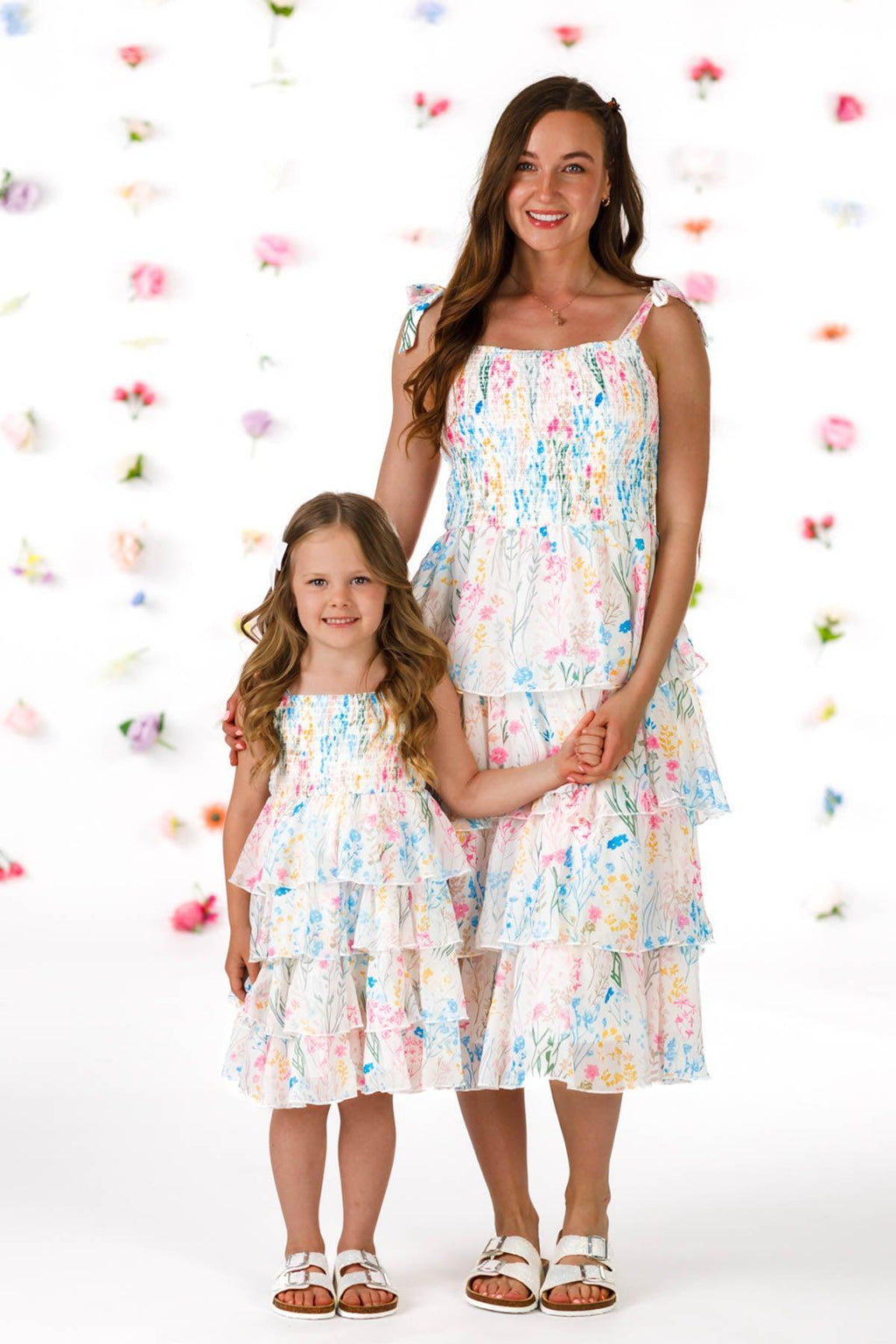 Mom & Me - Spring Floral Ruffle Dress | Sparkle in Pink