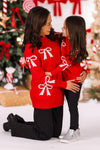 Mom & Me - Red Pearl Bow Sweater