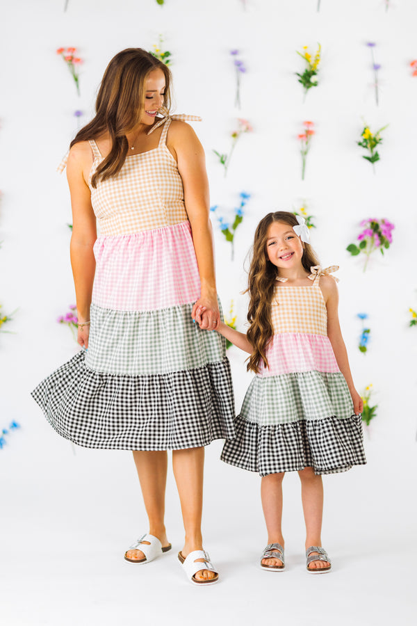 Mom & Me - Pastel Gingham Dress | Sparkle in Pink