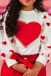 Hearts & Pearls Red Skirt Set or Onesie