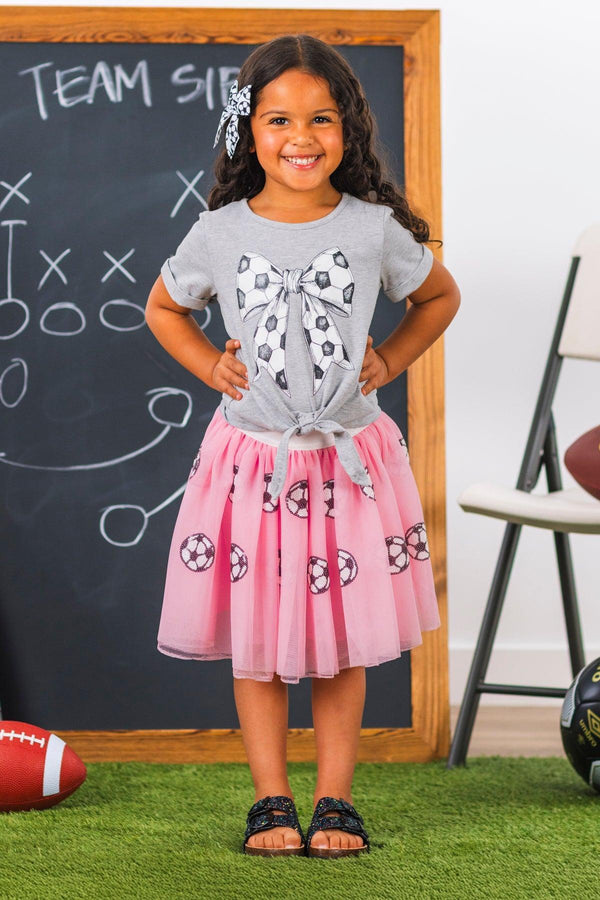 Pink Sequin Soccer Tutu Skirt Set | Sparkle in Pink
