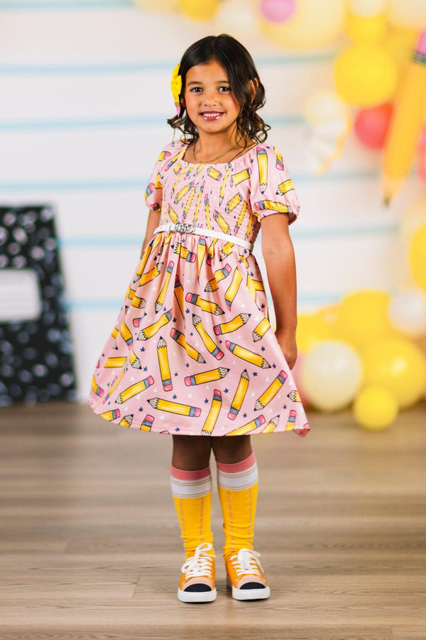 Pink Pencil & Star Dress | Sparkle in Pink