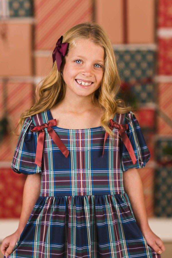 Family Green & Blue Plaid Dresses & Tops