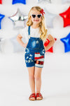 Stars & Stripes Sequin Denim Overalls | Sparkle in Pink