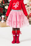 Red & Pink Candy Cane Tutu Skirt Set