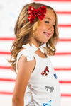 Patriotic Sequin Bow Denim Short Set | Sparkle in Pink