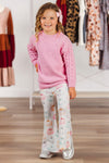 Pink Pearl Sweater Pumpkin Bell Bottom Set | Sparkle in Pink