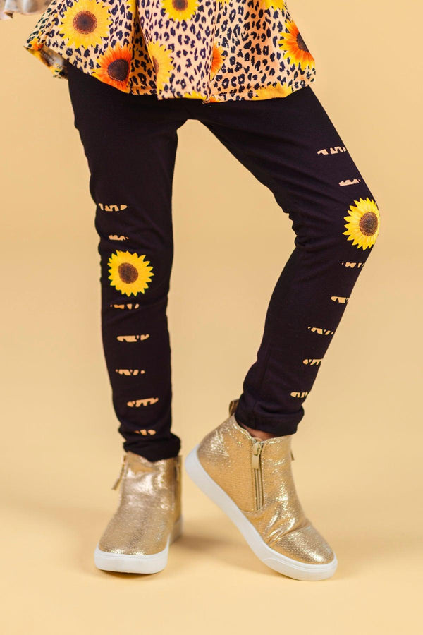 Sunflower Leopard Bell Sleeve Pant Set | Sparkle in Pink