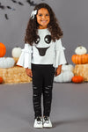 Black & White Ghost Distressed Legging Set | Sparkle in Pink