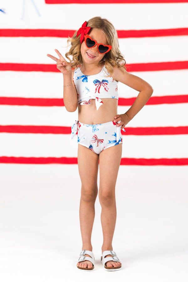 Mom & Me - Red White & Blue Bow Bikini | Sparkle in Pink