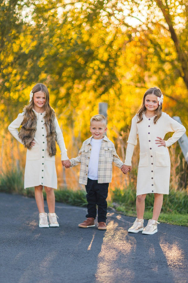 Family Sweater Dress & Button Down Flannel