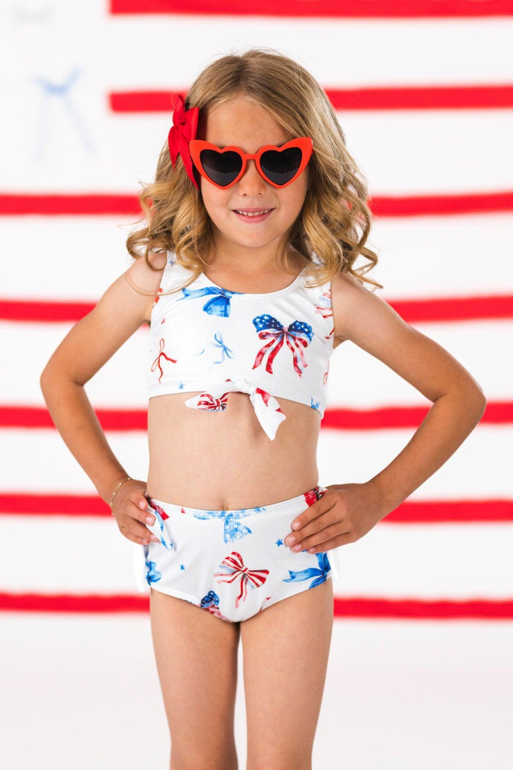 Mom & Me - Red White & Blue Bow Bikini | Sparkle in Pink