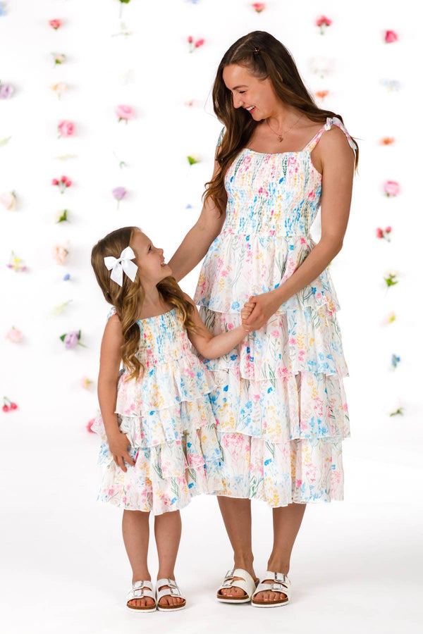 Mom & Me - Spring Floral Ruffle Dress | Sparkle in Pink