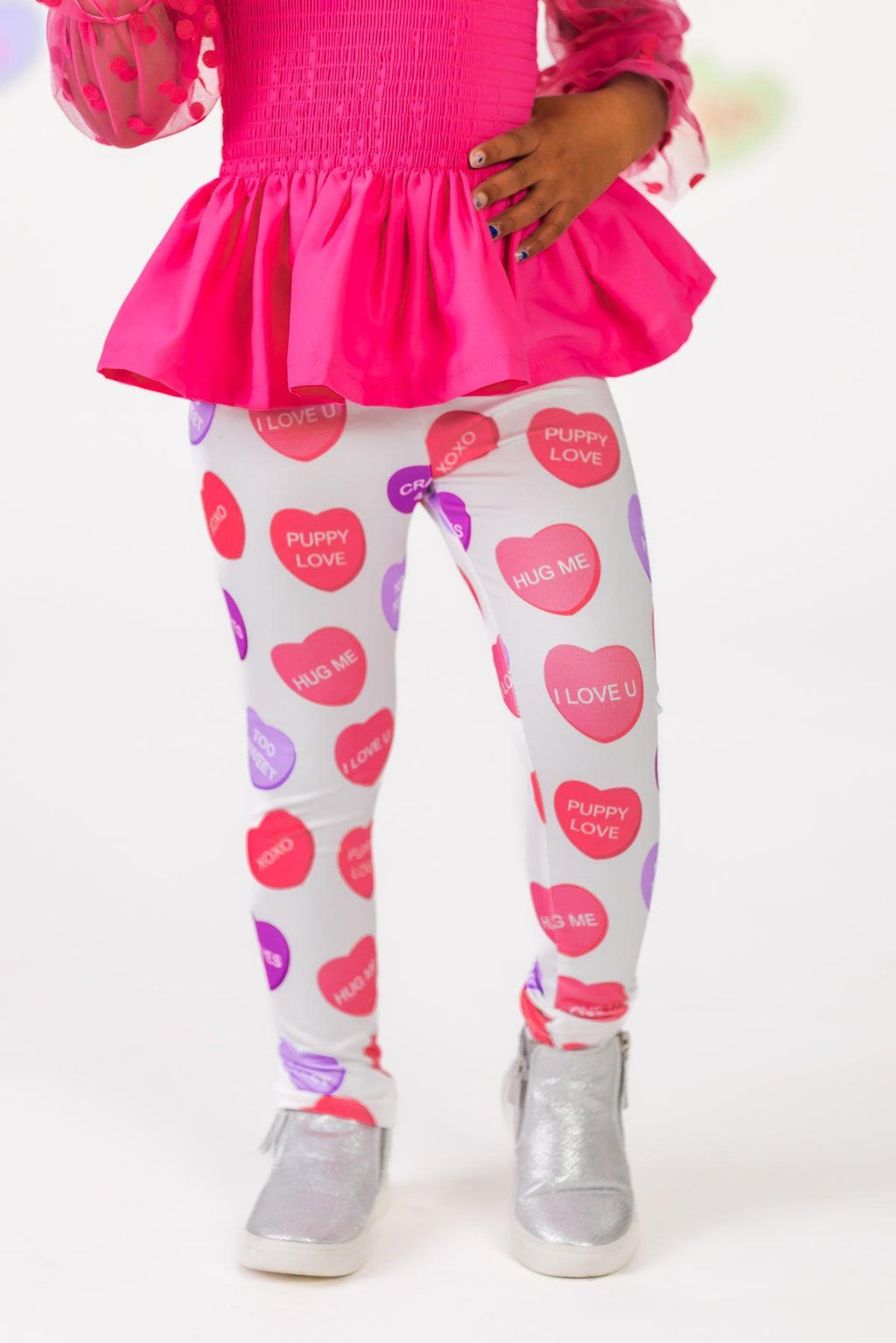 Hot Pink Candy Heart Legging Set