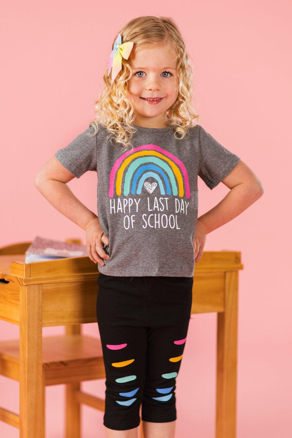 "Happy Last Day Of School" Capri Set | Sparkle in Pink