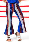 Blue Striped Sequin Bell Bottom Set | Sparkle in Pink