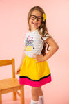 "Preschool - 5th Grade" Paper & Pencil Skirt Set | Sparkle in Pink