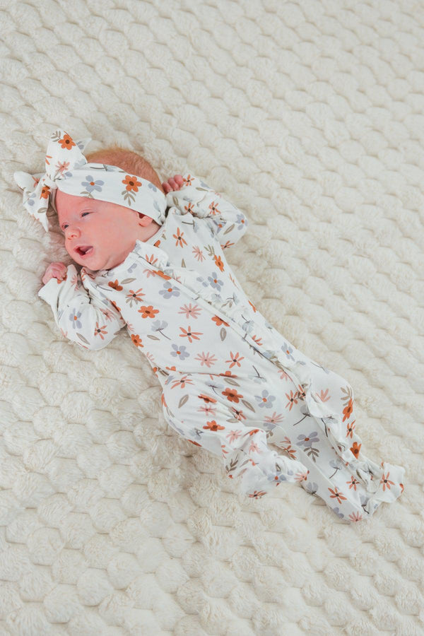 Bamboo Golden Petals Onesie | Sparkle in Pink
