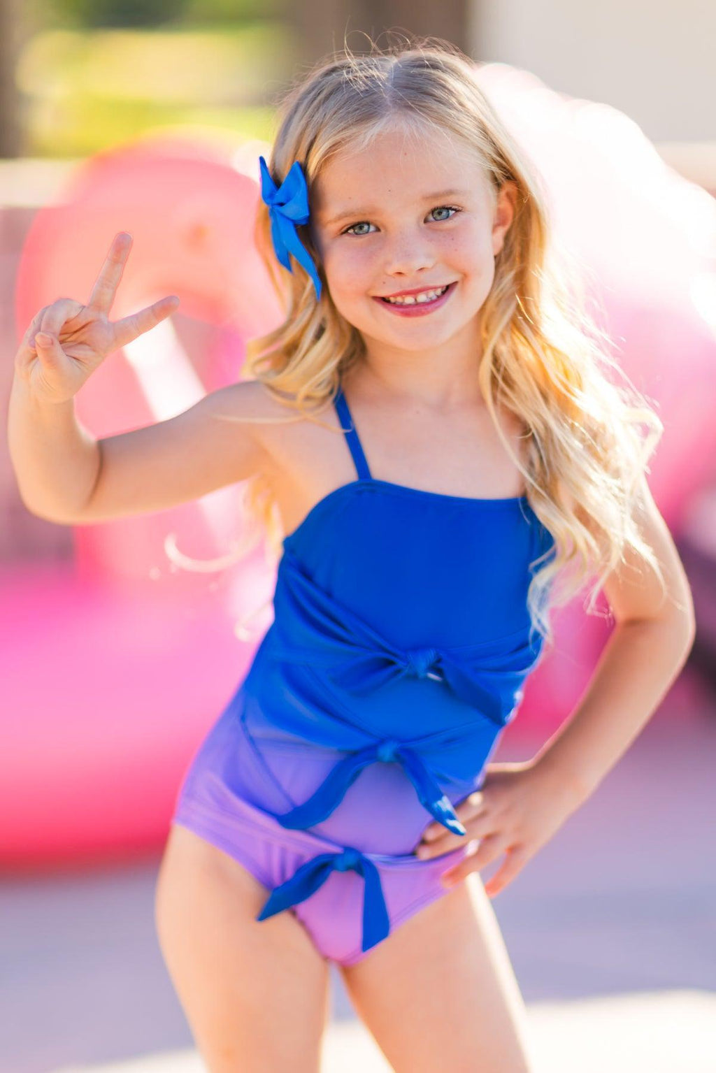 Blue & Purple Ombre Family Swimsuits