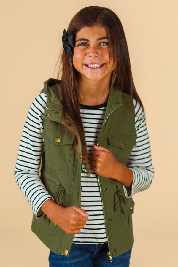 Long Sleeve Stripe Vest Set | Sparkle in Pink