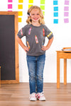 Mom & Me - Gray Corduroy Crayon Top | Sparkle in Pink