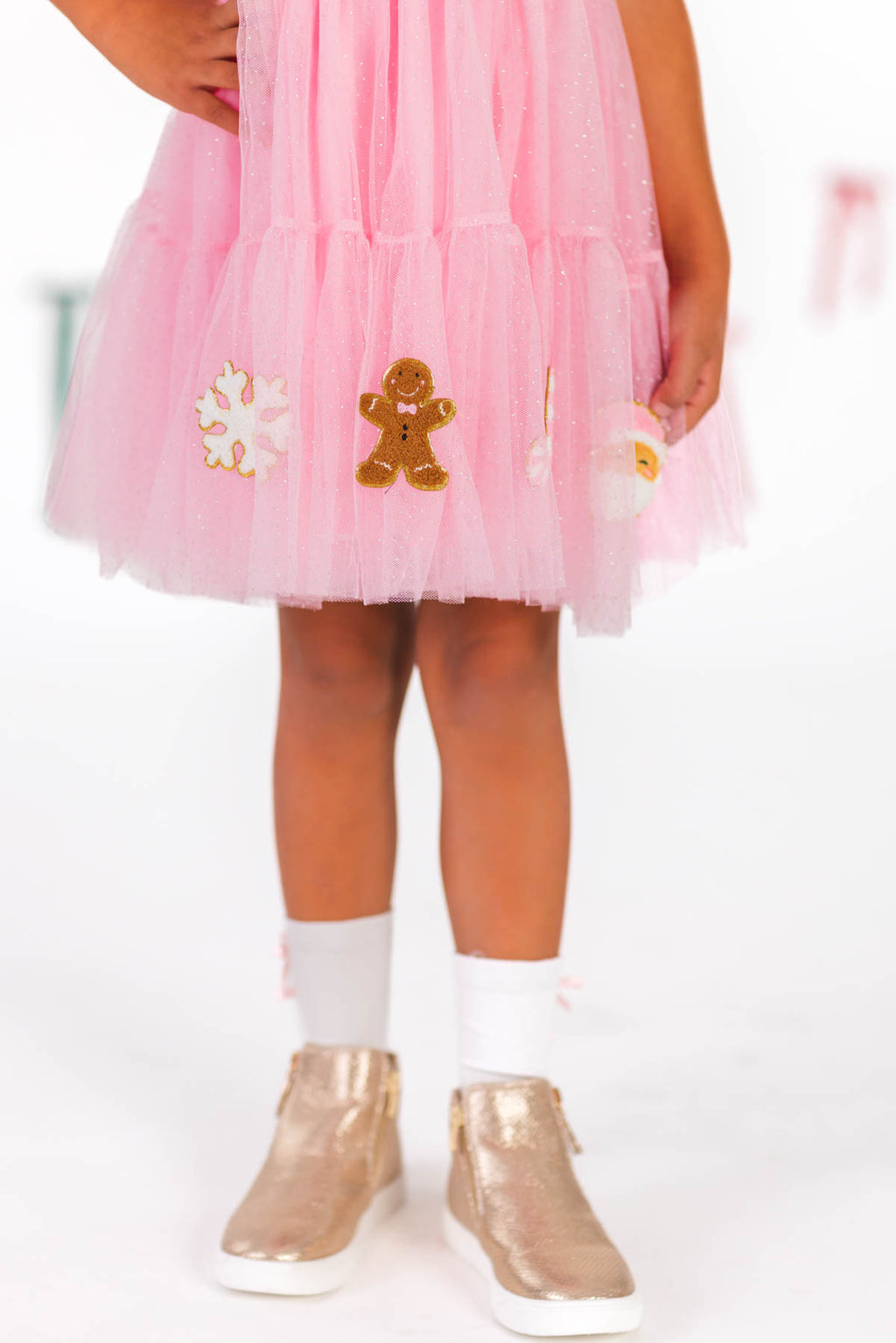 Pink Glitter Christmas Tulle Dress
