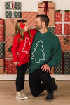 Red & Green Christmas Tree Family Knit Sweater