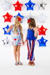 Red White & Blue Tie Dye Short Set - Sparkle in Pink