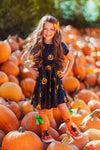 Black Sequin Jack-O'-Lantern Dress | Sparkle in Pink