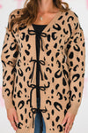 Mom & Me - Leopard Print Lace-Up Cardigan